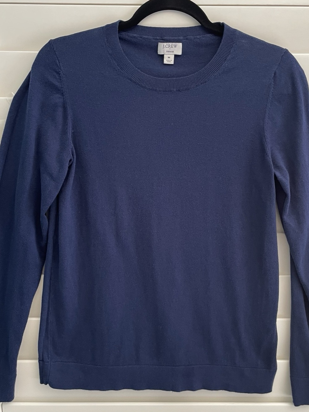 J.Crew Teddie Sweater Cotton Crewneck Blue Medium